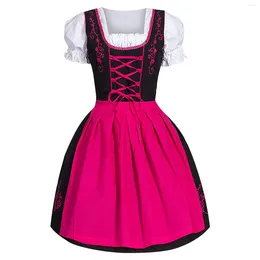 Casual Dresses Women'S Plus Size German Dress Square Neck Apron Oktoberfest Beer Girl Osplay Costume Party Vestido Robe 4xl 5xl