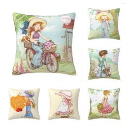 Pillow Cute Sarah Kay Girl Pillowcase Accessories Printing Fabric Cover Decoration Cartoon Country Life Multi-Size