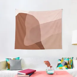 Tapestries Boho Collage Shapes In Burnt Orange Pink Tapestry Wall Hanging Decor