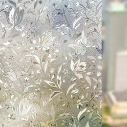 Window Stickers 3D Laser Decorative Privacy Film Stained Glass Sticker Self-adhesive Anti Uv Tint Bathroom Supply