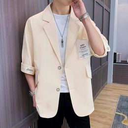 Men's Suits Summer Thin Mid-sleeved Suit Jacket Loose Casual Large Size Advanced Small Top