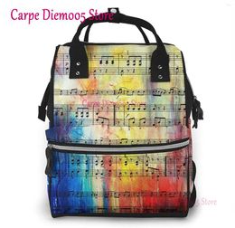 Backpack Music Note Printed Mummy Diaper Bag Multi-Function Maternity Nappy Bags Kid With Laptop Pocket Stroller Straps
