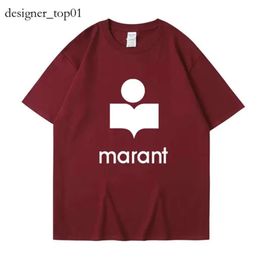 Marant brand Designer Tees Isabel Marant t shirt Mens Women Tshirt New Fashion Letter Sequin Printing Straight Tube Casual Pullover Sports Top marant tshirt 56b6