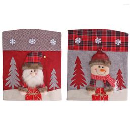 Chair Covers Christmas Sleeve Cartoon 3D Dinner Table Cover Comfortable Durable Anti-Slip Anti-Wrinkle For Kitchen Dress Up Props