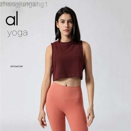 Desginer Als Yoga Aloe Top Shirt Clothe Short Woman Spring Sports Womens Running Sleeveless Fitness Tank Top Breathable and Quick Drying
