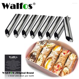 Baking Moulds WALFOS 8 Pieces Cannoli Forms Dessert Pastry Cream Molds Stainless Steel DIY Mold Cake Kitchen Cooking Tool