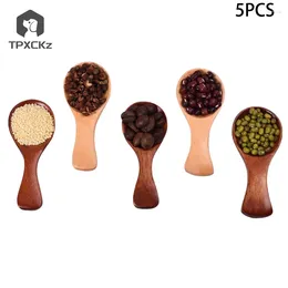 Coffee Scoops Reusable Mini Wooden Spoons Spice Condiment Sugar Tea Scoop Short Handle Wood Kids Spoon Kitchen Accessories