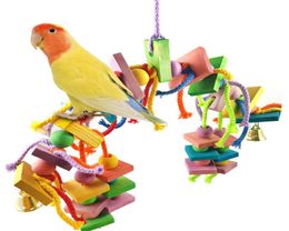 Pet Bird Training Supplies Pet Parrot Toys Wooden Hanging Cage Toys for Parrots Bird Funny Hanging Standing Toy4584595