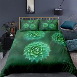 Bedding Sets 3D Succulent Plants Duvet Cover Set Comforter Covers Pillow Full Twin Single Double Size Design Bed Linens