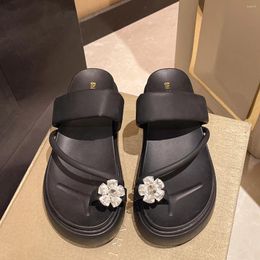 Sandals Summer Women Flip Flops Genuine Leather House Slides Female Pretty Luxury Design Fashion Slippers Heels