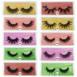 100 pairs a lot Colour bottom card false eyelashes 3d mink eyelash natural long fake lash hand made makeup faux cils m1m10 styles 1228420