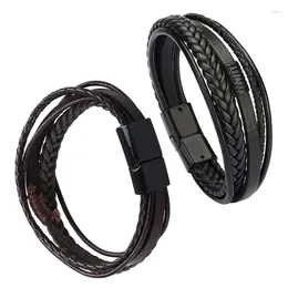 Charm Bracelets Fashion Leather Rope Hand-Woven Bracelet Men's Ethnic Style Jewellery For Women Men Handmade Friendship Gifts