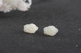 Stud 925 Sterling Silver Earrings Post White Mother Of Pearl Rose Flower 10mm 8mm1720991