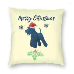 Pillow Christmas Schnauzer Dog Art Cover 40x40 Decoration Print Cartoon Puppy Throw For Sofa Two Side