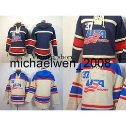 Vin Weng 2016 New Retail Factory Price 2014 New Old Time Hockey 2014 Team USA Blank No number Fleece Hoodie Jerseys Embroidered s