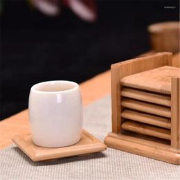 Tea Trays Bamboo Cup Mat Holder Heat Insulation Non-slip Household Office Meeting Room Accessories