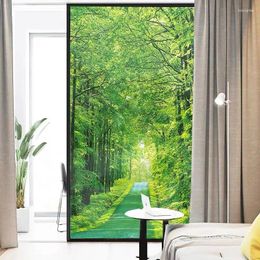 Window Stickers Custom Size Windows Glass Film Door Vintage 3D Sticker Art Opaque Self-Adhesive OR Static Cling Tree Forest