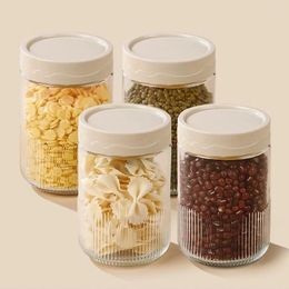 Storage Bottles Transparent Food Container Kitchen And Organization Round Can Bottle Cereal Snack Gadgets