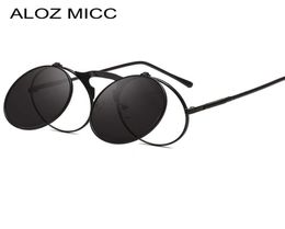 ALOZ MICC Vintage Flip Up Round Sunglasses Men Newest Punk Metal Sun Glasses Women Female Fashion Eyewear De Sol A0258864975