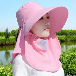 Berets Solid Color Tea Hat Face Mask Cap Can Be Rolled Portable Spring Summer Sun Ladies Fishing