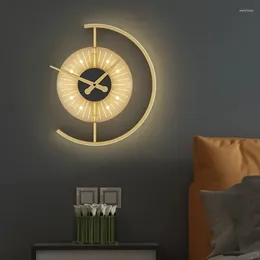 Wall Lamps Modern Lamp Clock LED Sconce For Bedroom Bedside Living Dining Room Aisle Porch Corridor Lighting Fixture Lustre