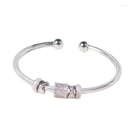 Bangle Cold Wind Bracelet Zircon Smooth Surface Open Women's Female Easy To Put On And Take Off Hand Jewellery