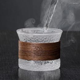 Teaware Sets Japanese Style Glass Tea Cup Hammer Mug Gongdao Set Heat-Resistant Serve Bowl With Lid Arabica Coffee