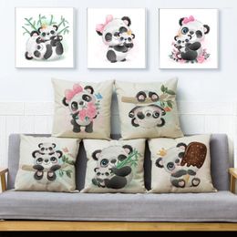 Pillow Cartoon Chinese Panda Cover Decor Lovely Animal Print Case Polyester Pillowcase For Children Room Sofa Home Car