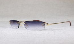 Sunglasses Vintage Rimless C Wire Men Eyewear Clear Glasses Women Oval Eyeglasses For Outdoor Metal Frame Oculos Gafas2794222
