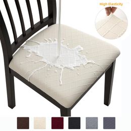 Chair Covers Waterproof Dining Cover Stretch Jacquard Washable Seat Cushion Slipcover Removable Protector For Kitchen El