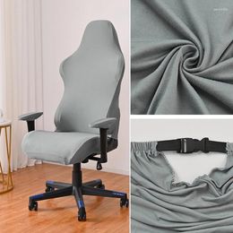 Chair Covers Solid Colour Gaming Cover Soft Elasticity Milk Silk Splicover Office Seat For Computer Armchair Protector Washable