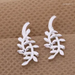 Stud Earrings Classic AE445 Silver Plated Earring For Women Jewellery Christmas Gifts Charms Fashion Around The Leaves