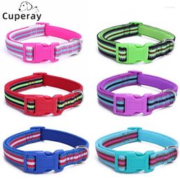 Dog Collars Collar Reflective Multi-Colored Stripe Soft Adjustable For Medium Large Dogs Perfect Pet Gift