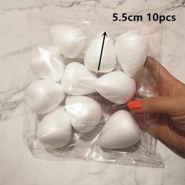 Decorative Flowers 5/ 5.5cm 10pcs Water Drop Modeling Shaped Styrofoam White Foam Crafts Flower Heart DIY Handmade Rose Buds 50mm