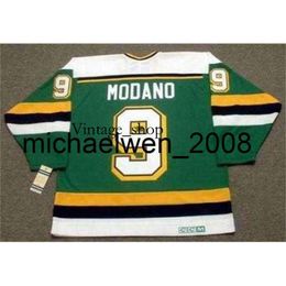 Vin Weng Men Women Youth 2018 Custom Goalie Cut MIKE MODANO North Stars 1991 Vintage Away Hockey Jersey Top-quality Any Name Any Number