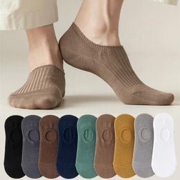 Men's Socks Men Boat Breathable Fashion Non-slip Silicone Invisible Cotton Casual Comfortable Business Solid Color Short Sock