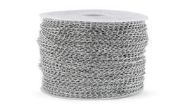 100mroll Aluminium ed Chains Silver Colour Plated Necklace Curb Chains Bulk For Bracelets Open Link For DIY Jewellery Making3293836