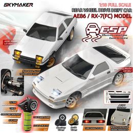 AE86 Model LD1801 RX-7 FC LD1802 1 18 RC Drift Car 118 2.4G Remote Control on Road ESP Gyroscope LED Mini RC Racing Car Toys 240511