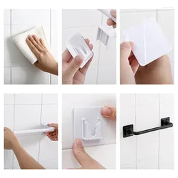 Shower Curtains Self Adhesive Wall Mounted Bathroom Towel Bar Shelf Rack Holder Toilet Roll Paper Hanging Hanger