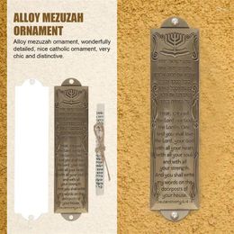 Decorative Figurines Mezuzah Door Scroll Decor Metal Jewish Case Alloy Religious Judaica Hebrew Blessing Mezuza House Holy Plaque Retro