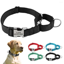 Dog Collars Personalised Reflective Collar Customised Nylon Anti-Punch For Small Medium Large Dogs Training Free Engraved