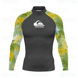 Women's Swimwear Surfing Swimsuit Men's Swim Tops Beach Rash Guard UPF 50 Long Sleeve Splice UV Sun Protection Basic Fitness Diving Shirts