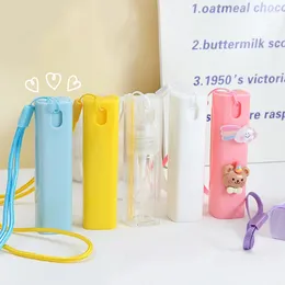 Storage Bottles Mini Perfume Bottle Portable Empty Container Macaron Colour Refillable Rotating Spray Cosmetic Containers Atomizer