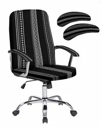 Chair Covers Vintage Farmhouse Bohemian Black White Elastic Office Cover Gaming Computer Armchair Protector Seat