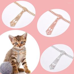 Dog Collars Cat Collar Bling Rhinestone Bowtie Necklace Diamond Jewellery Pets Apparels Decorations Cats Pet Products For Kitten Puppy