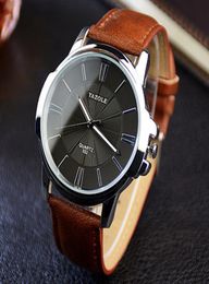 Brand Fashion Men Dress Watches Brown Leather Strap Casual Watch Male relogio Luxury Waterproof reloj hombre7949985