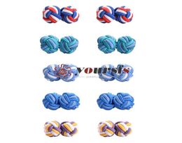 Yoursfs Men and Women Silk Knot Cufflinks 5 Pairs Shirt Unique Vintage Jewelry Set Gift Box5664686