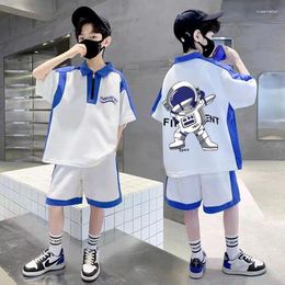 Clothing Sets 2024 Boys Clothes Summer Short Sleeve Polo Pants 2PCS Kids Children Outfits Teenage 5 6 8 10 12 14 Years