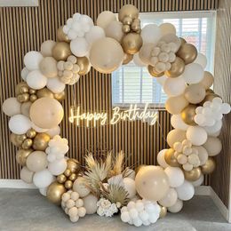 Party Decoration 124pcs Vintage Sand White Balloon Garland Arch Kit Wedding Birthday Kids Latex Globos Baby Shower Decor