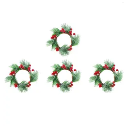 Decorative Flowers 4 Pcs Wedding Ceremony Decorations Garland Wreath Hanging Adornment Xmas Pendant Iron Festival